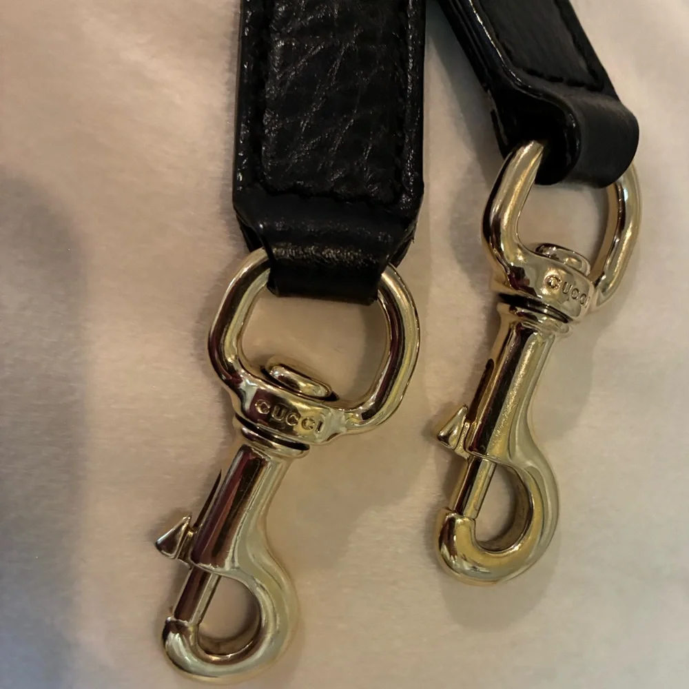 Gucci Taurillon Black Leather, Bamboo Top Handles/Shoulder Bag Tote - Picture 12 of 16